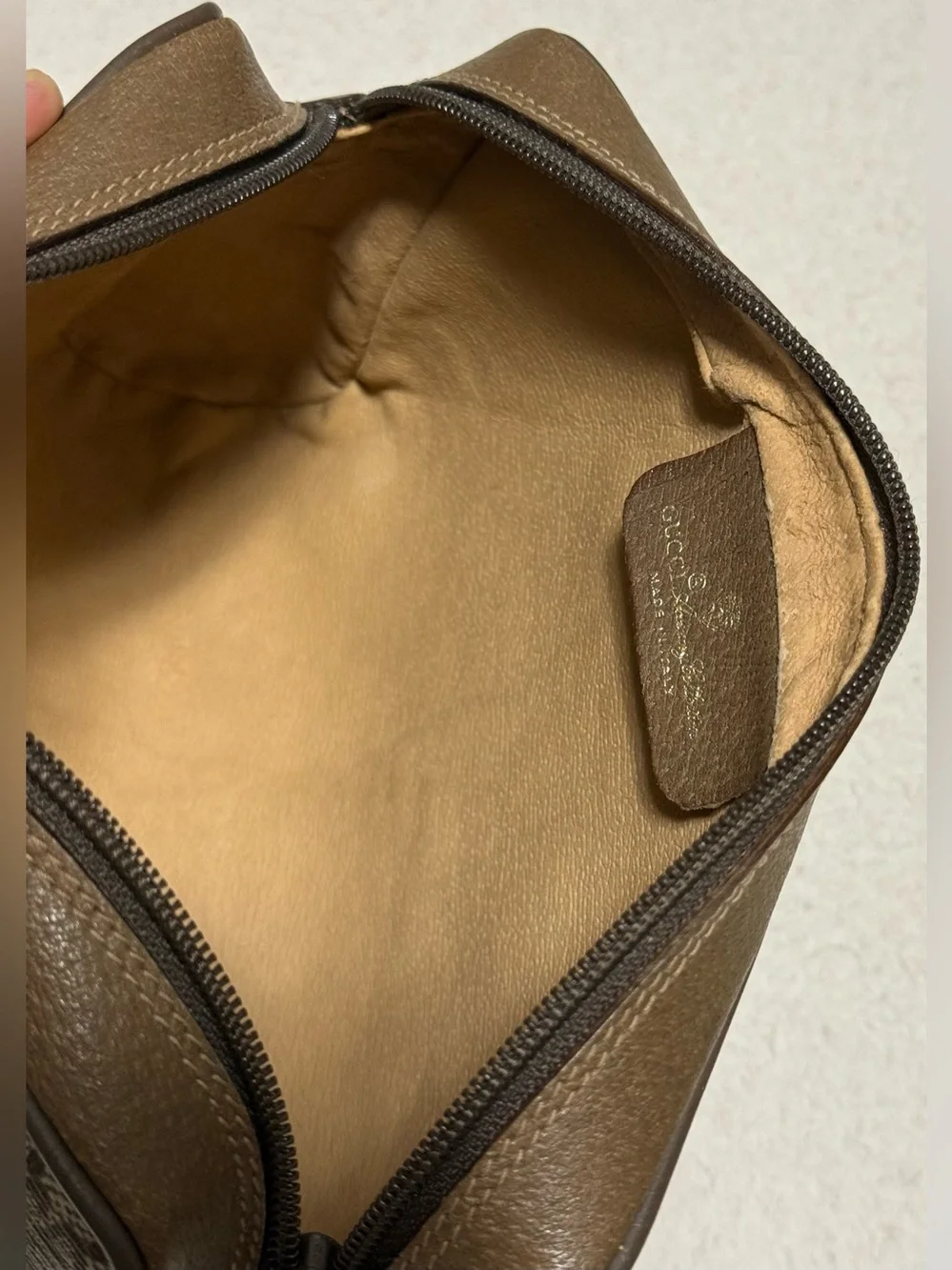 GUCCI Vintage GG Supreme Web Sherry Line Clutch Bag
